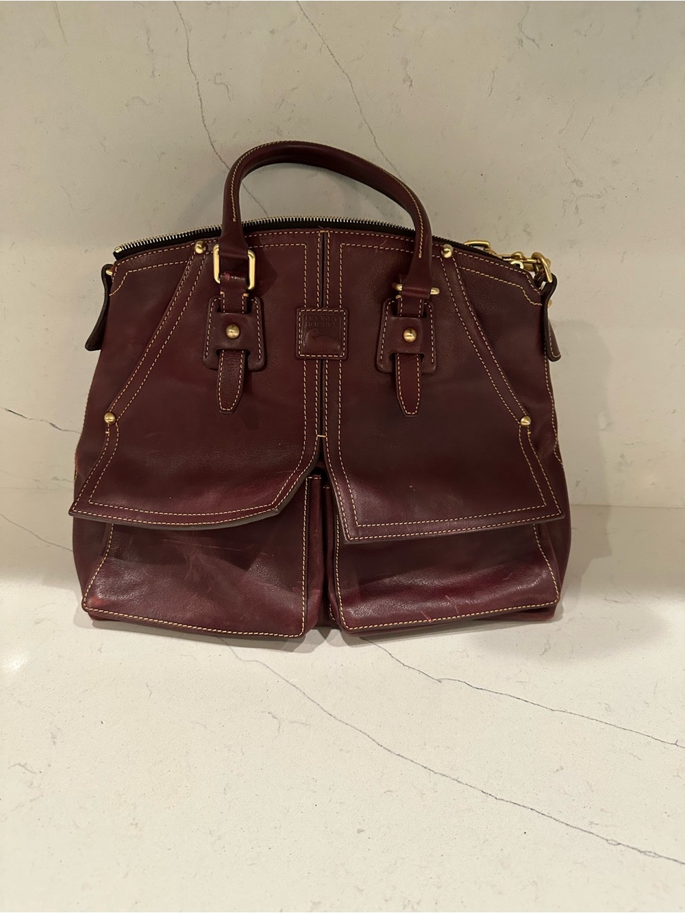 Women’s Leather Satchel Bag in Deep Burgundy